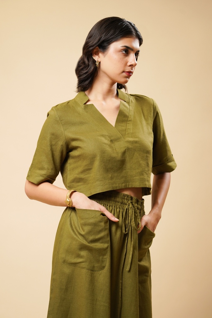 LINEN A-LINE SKIRT